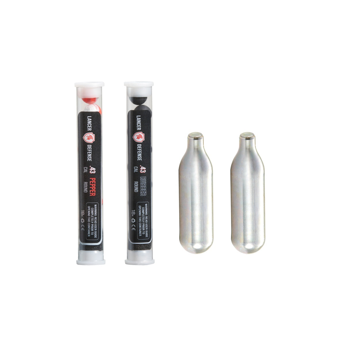 Lancer Defense .43 Cal Pepper Ball and Rubber Ball Pack (8 Rounds of Each)