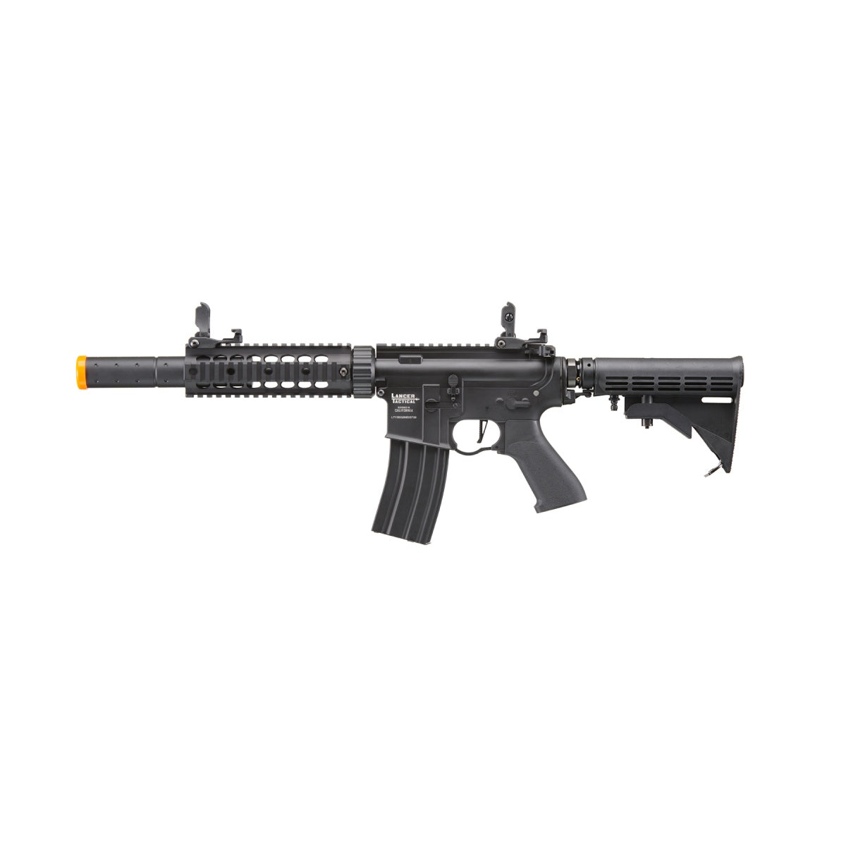 Lancer Tactical Full Metal Legion HPA SD Carbine Airsoft Rifle w/ External Tank (Color: Black) "Simi Auto Only"