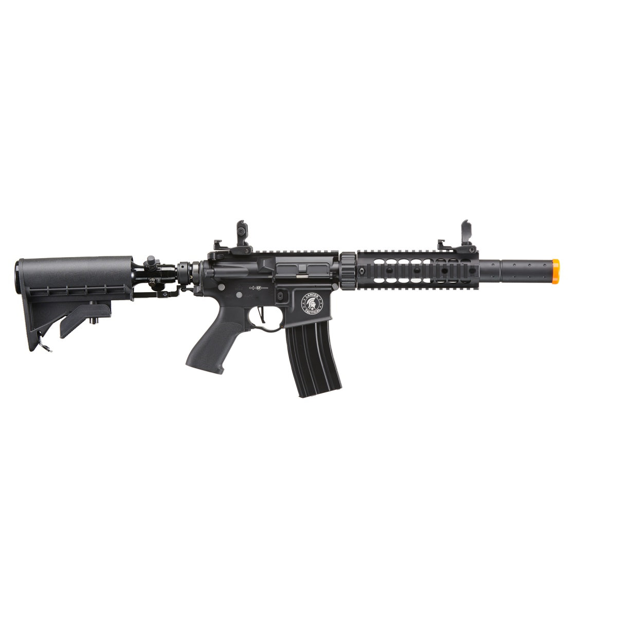 Lancer Tactical Full Metal Legion HPA SD Carbine Airsoft Rifle w/ Stock Mounted Tank (Color: Black) "Simi Auto Only"