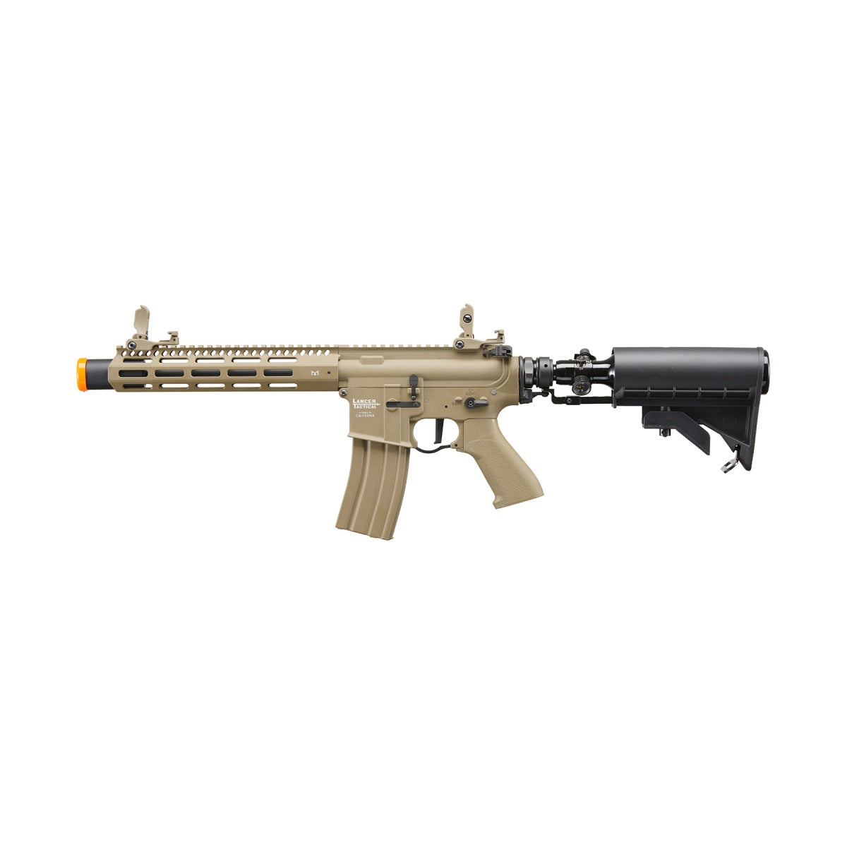 Lancer Tactical Full Metal Legion HPA 10" M-LOK M4 Airsoft Rifle w/ Stock Mounted Tank (Color: Tan) "Semi-Auto Only"