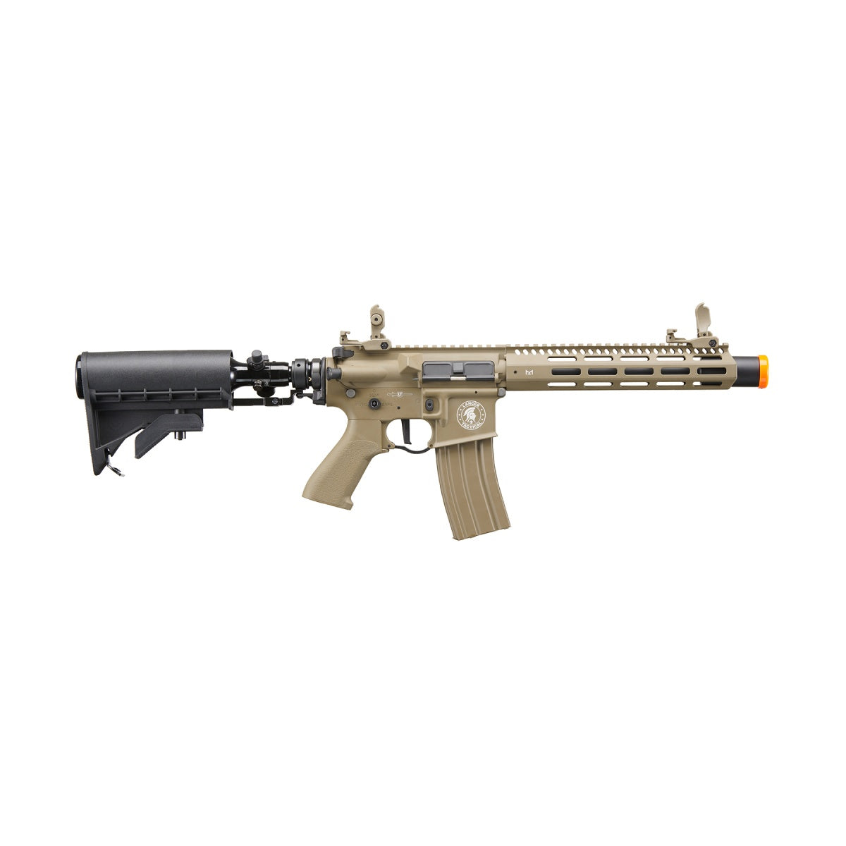 Lancer Tactical Full Metal Legion HPA 10" M-LOK M4 Airsoft Rifle w/ Stock Mounted Tank (Color: Tan) "Semi-Auto Only"