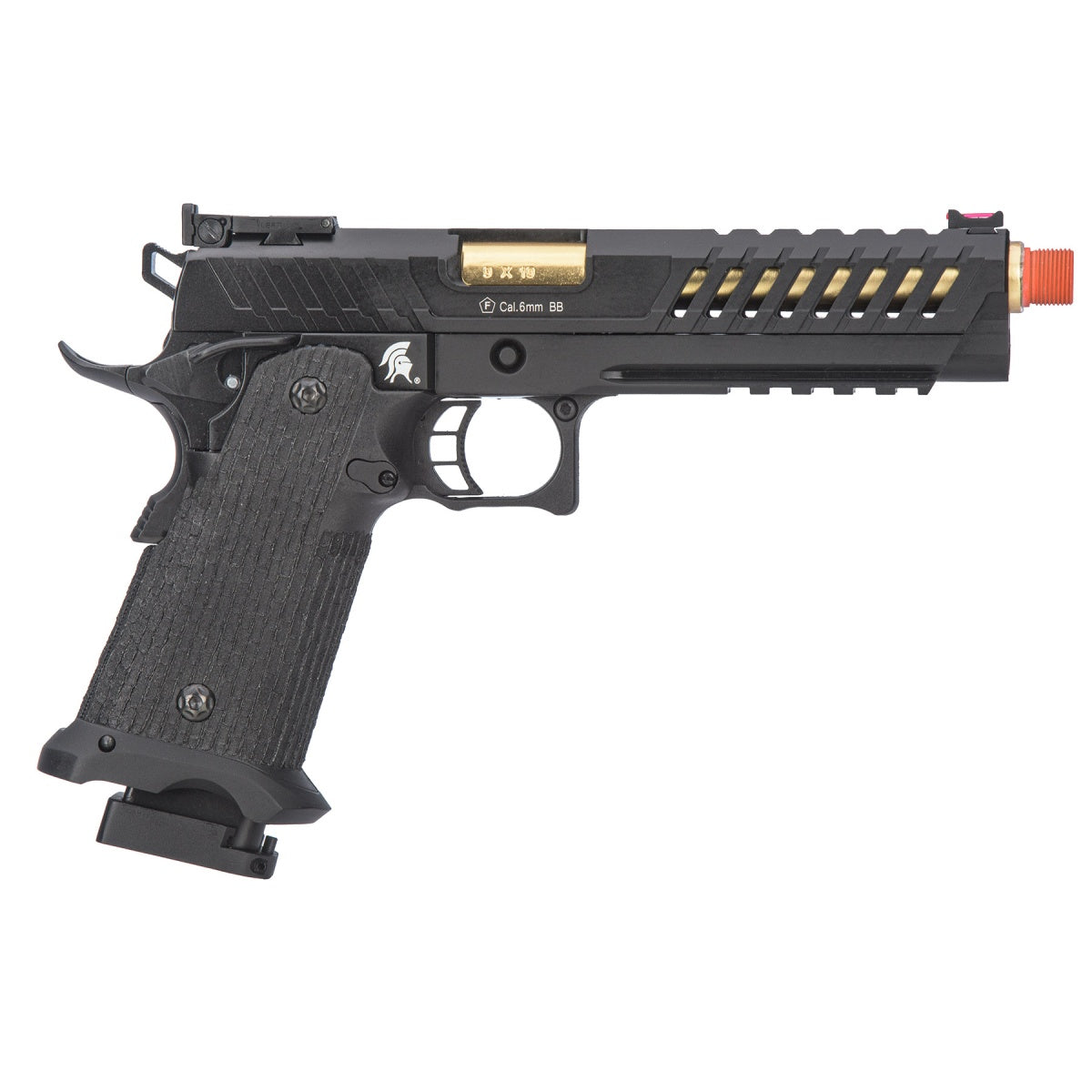 Lancer Tactical Knightshade Gold Barrel Hi-Capa Gas Blowback Airsoft Pistol (Color: Black & Gold)