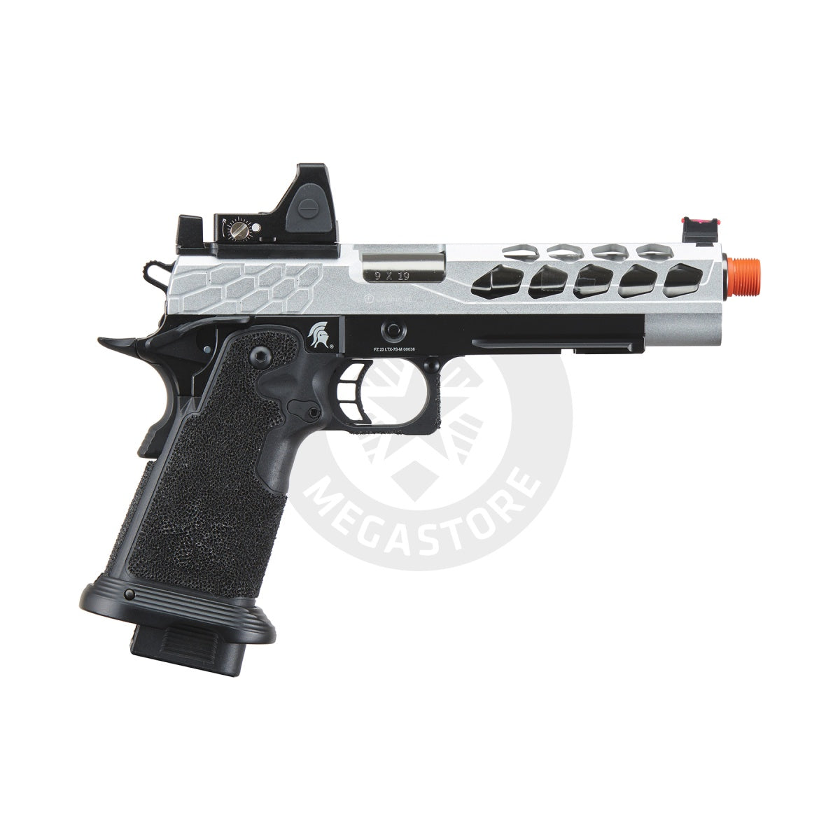 Lancer Tactical Stryk Hi-Capa 5.1 Gas Blowback Airsoft Pistol w/ Reflex Red Dot Sight - (Black & Silver)