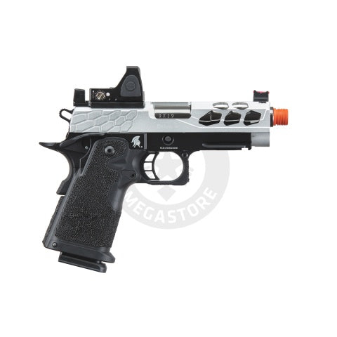 Lancer Tactical Stryk Hi-Capa 4.3 Gas Blowback Airsoft Pistol w/ Reflex Red Dot Sight - (Black & Silver)
