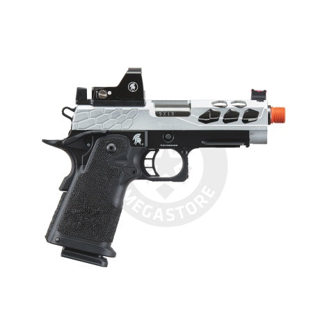 Lancer Tactical Stryk Hi-Capa 4.3 Gas Blowback Airsoft Pistol w/ Micro Red Dot Sight (Black & Silver)