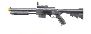 UKARMS M0581C Spring Shotgun with Pressure Switch Laser, Mock Red Dot Scope, Retractable LE Stock - (Black)