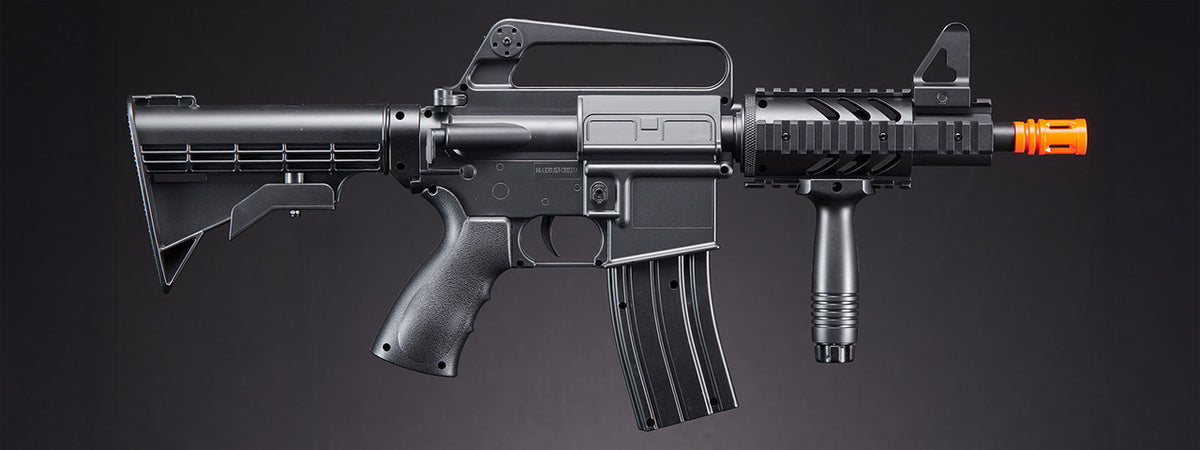 WELL FIRE M16A5 CQB SPRING AIRSOFT RIFLE W/ LASER, FOREGRIP (COLOR: BLACK)