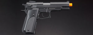 UK Arms Airsoft Full Size Spring Powered Pistol w/ Silencer - (Black)