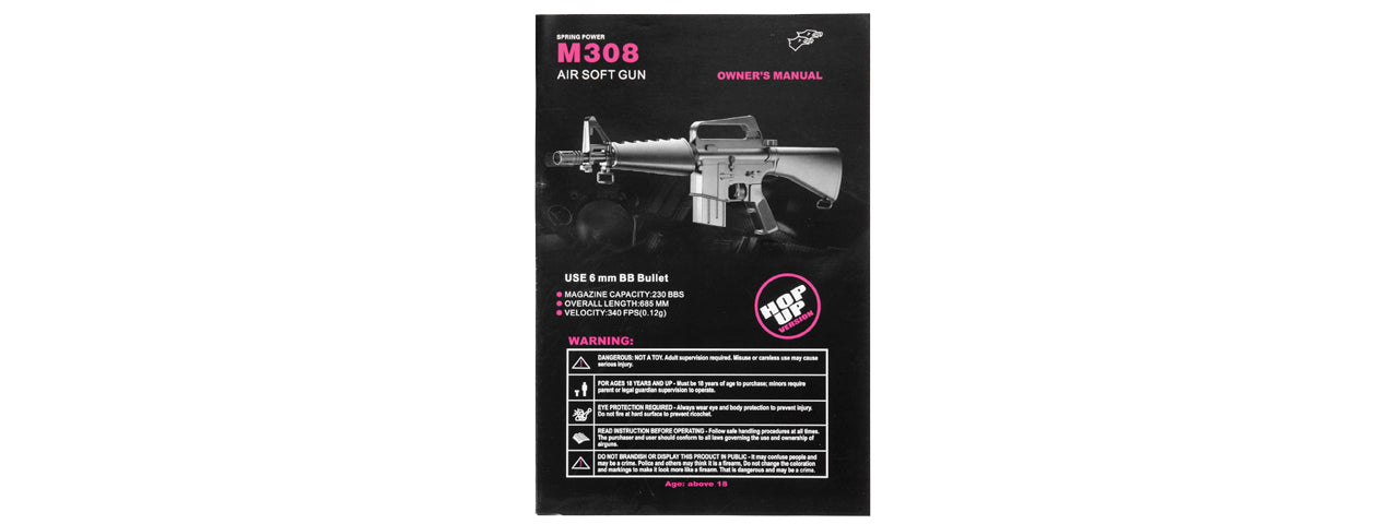 M308 MINI M16 SPRING RIFLE (BLACK)