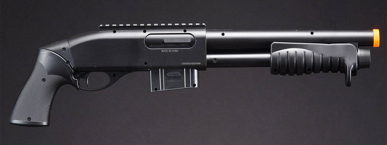 Double Eagle M401 Pump Action Airsoft Spring Shotgun (Color: Black)