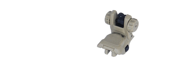 ICS CXP SERIES M4 / M16 AIRSOFT FLIP-UP REAR IRON SIGHT - TAN