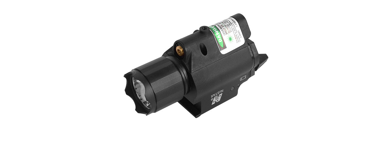 NCSTAR AIRSOFT QUICK RELEASE 150 LUMEN FLASHLIGHT GREEN LASER COMBO