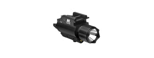 NCSTAR LED FLASHLIGHT AND INTEGRATED RED LASER COMBO UNIT W/ QD MOUNT
