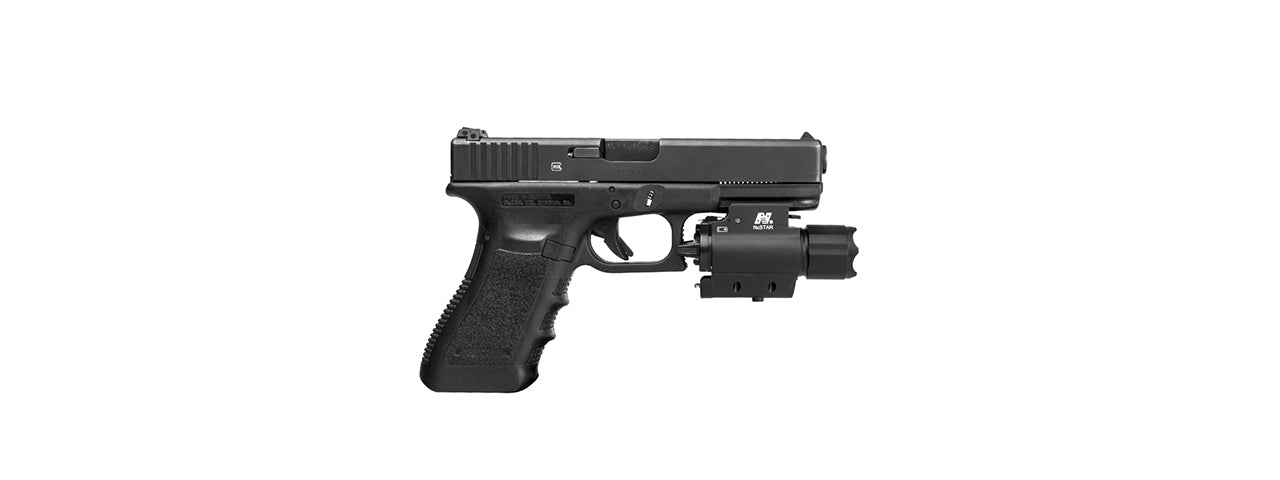 NCSTAR LED FLASHLIGHT AND INTEGRATED RED LASER COMBO UNIT W/ QD MOUNT