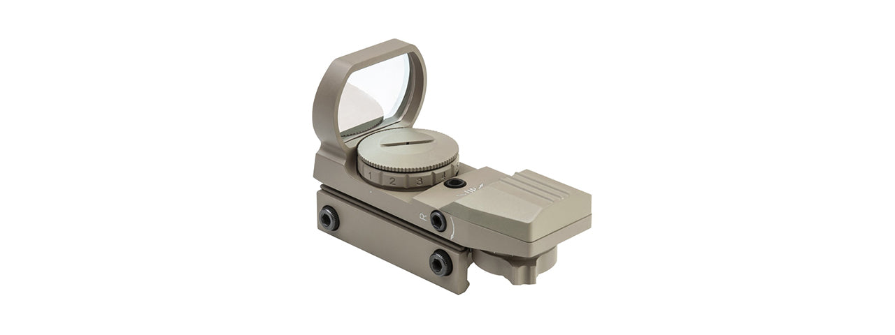 NCSTAR 4-RETICLE GREEN / RED REFLEX RAIL-MOUNTED SIGHT - TAN