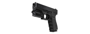NCSTAR COMPACT ALUMINUM PISTOL GREEN LASER W/ STROBE - BLACK