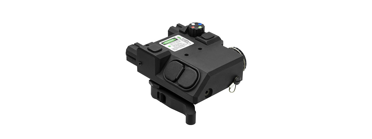 NCSTAR GREEN LASER DESIGNATOR AND 4 COLOR LED NAV LIGHT - BLACK