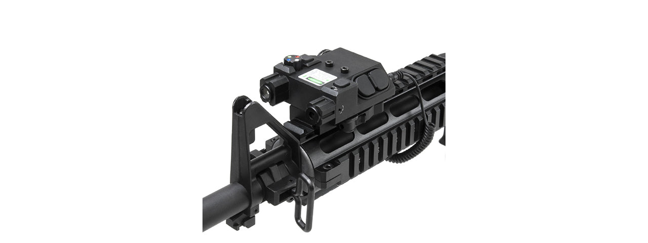 NCSTAR GREEN LASER DESIGNATOR AND 4 COLOR LED NAV LIGHT - BLACK