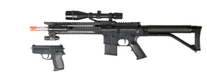 UKARMS P1137 RIS Spring Rifle w/ Scope, Laser & Flashlight and Bonus P618 Spring Pistol in Combo Box