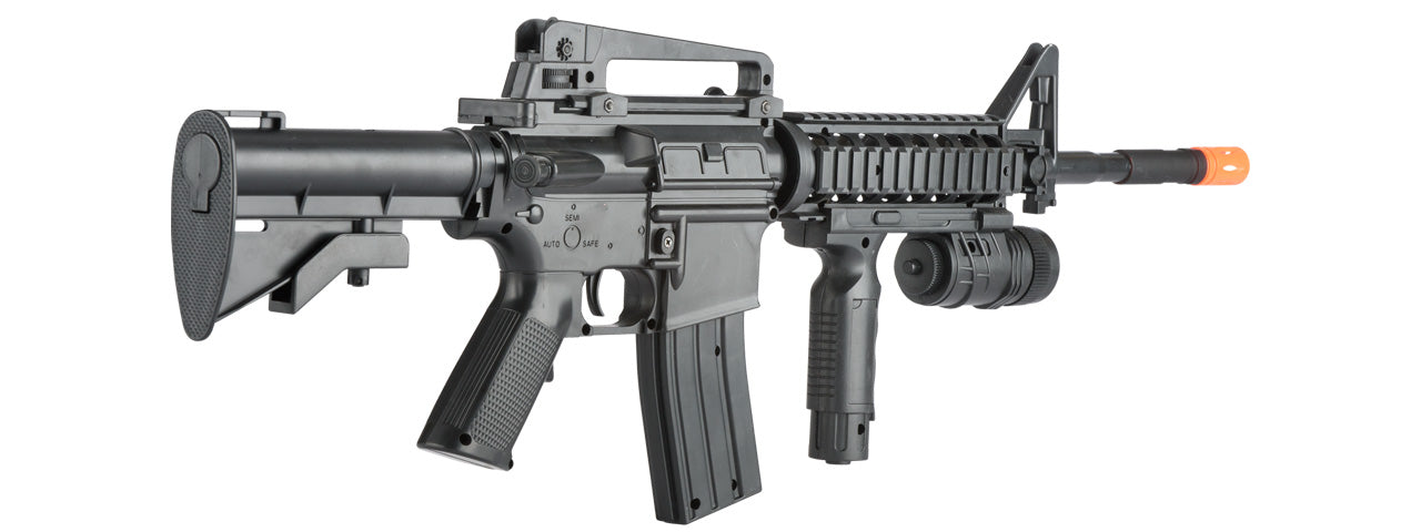 P1158B SPRING POWERED M16 AIRSOFT RIFLE (BLACK)