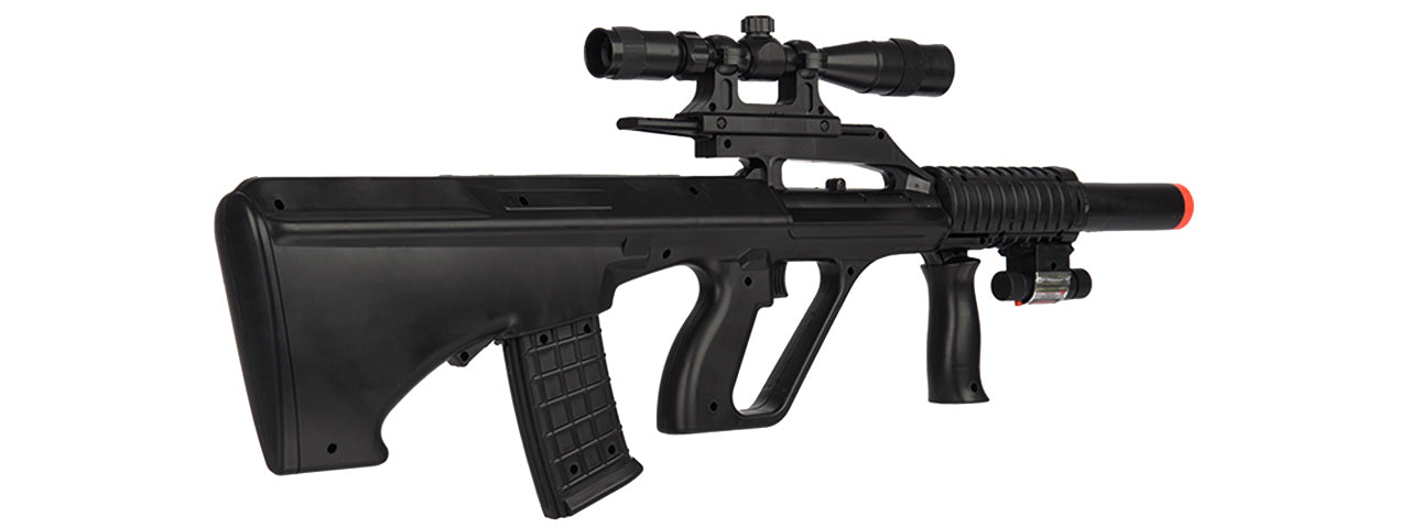 UK Arms P2300 AUG Spring Power Airsoft Rifle w/ Laser and Scope (Color: Black)