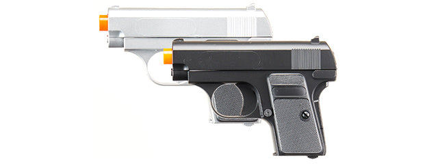 Double Eagle P328SB Dual Spring Pistol Set (Color: Black/Silver)