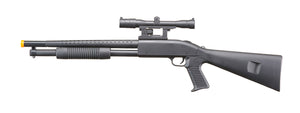 UK Arms P799A Pump Action Airsoft Spring Shotgun w/ Laser & Scope (Color: Black)