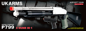 UKARMS P799 Spring Shotgun Silver with Bonus P618 Spring Pistol Combo Box