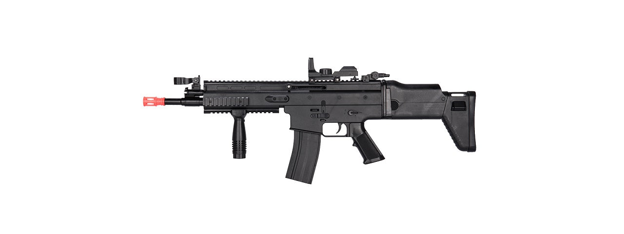 UK ARMS MK16 SPRING AIRSOFT RIFLE W/ FOLD STOCK - BLACK