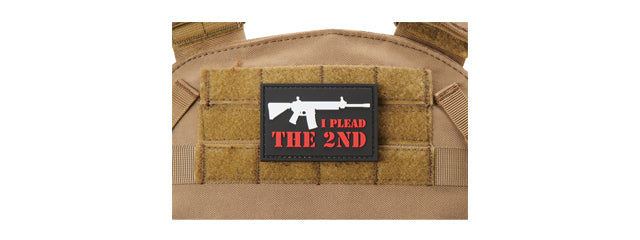 I Plead the 2nd PVC Morale Patch (Color: Black & Red)