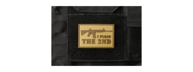 I Plead the 2nd PVC Morale Patch (Color: Coyote Tan)