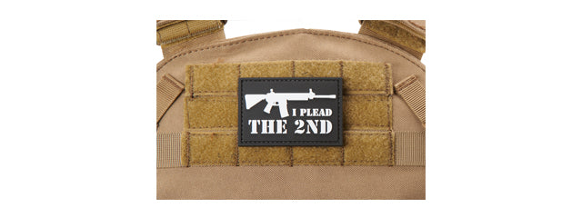 I Plead the 2nd PVC Morale Patch (Color: Black & White)