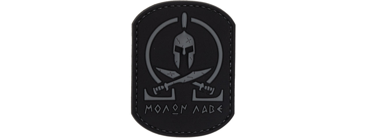 Molon Labe Spartan Battle Worn PVC Patch (Color: Black)