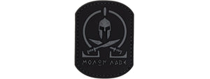 Molon Labe Spartan Battle Worn PVC Patch (Color: Black)