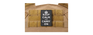 3D Keep Calm and Carry On PVC Morale Patch (Color: White)