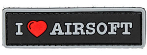 I Love Airsoft PVC Morale Patch (Color: Black)