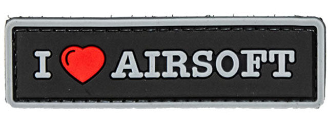 I Love Airsoft PVC Morale Patch (Color: Black)