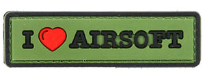 "I Love Airsoft" PVC Morale Patch (Color: Green)