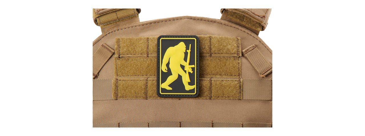 Tactical Bigfoot with Rifle PVC Morale Patch (Color: Black)