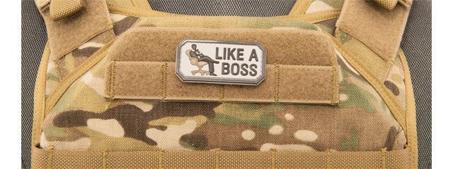 Like a Boss PVC Patch (Color: Black and Gray)