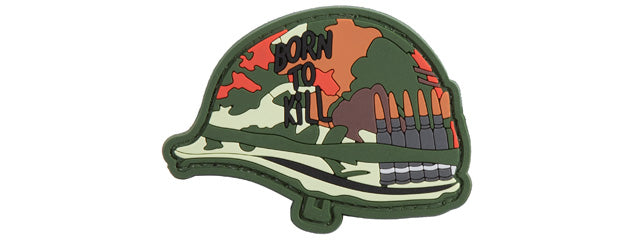 Born to Kill Camo Helmet PVC Patch
