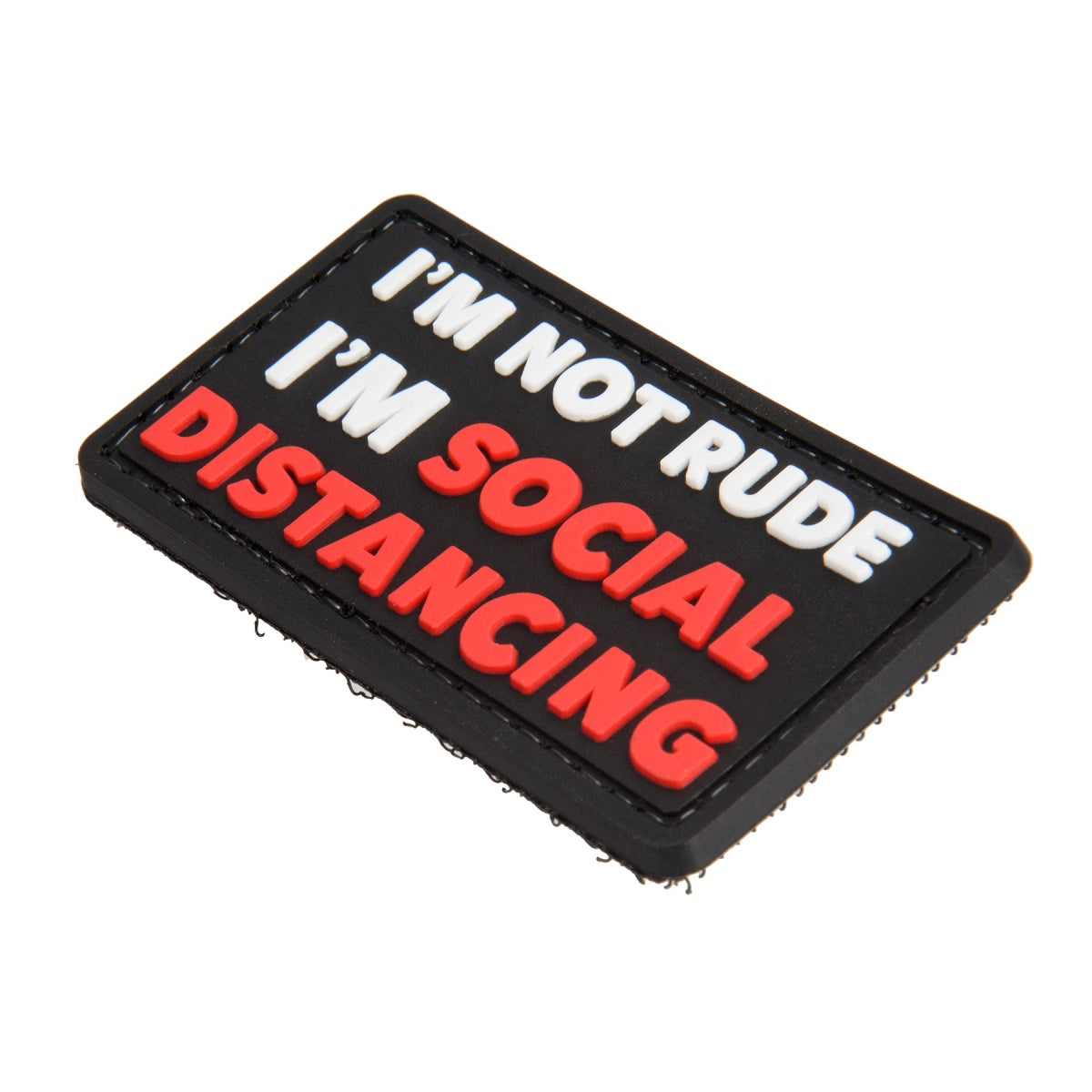 "I'm Not Rude I'm Social Distancing" PVC Morale Patch (Black)