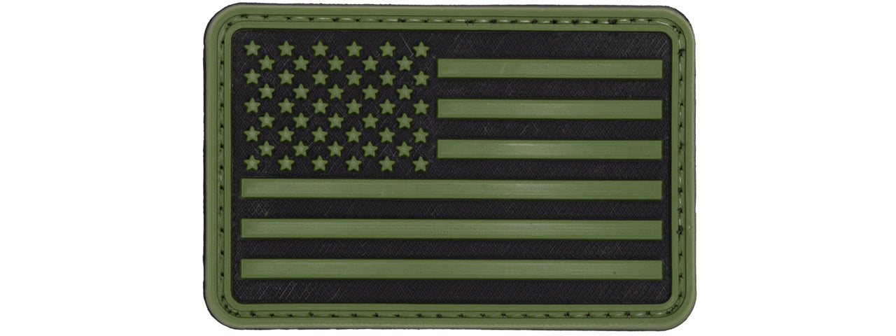 3D US Flag Forward PVC Patch (Color: OD Green)