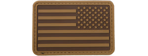 3D US Flag Reverse PVC Patch (Color: Coyote Brown)