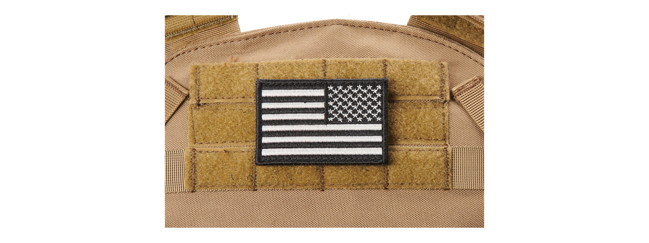 Embroidered Reverse US Flag Morale Patch (Color: White)