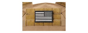 Embroidered Reverse US Flag Morale Patch (Color: White)