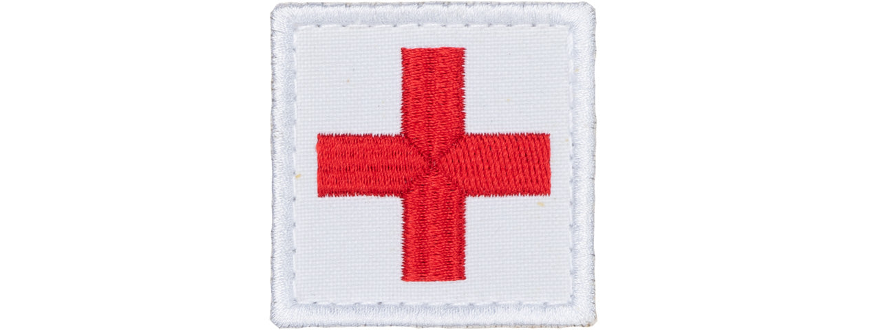 Embroidered Cross Medic Patch (Color: White and Red)