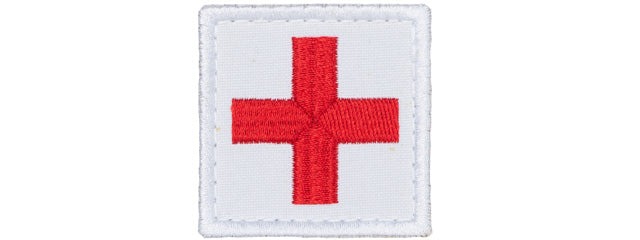 Embroidered Cross Medic Patch (Color: White and Red)