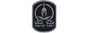 Embroidered Molon Labe Patch (Color: Black and Gray)