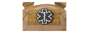 Medic Paramedic EMS EMT Medical Star of Life PVC Morale Patch (Color: Gray)